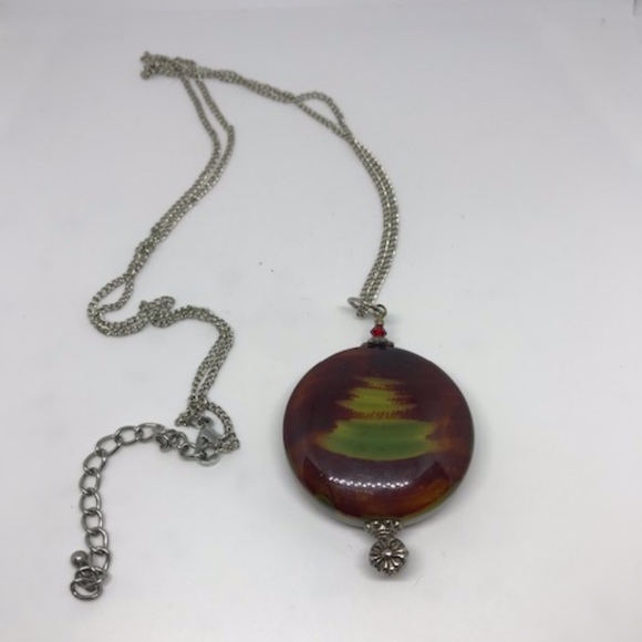 Natural Stone Necklace with Silver Chain - Picture 2 of 4